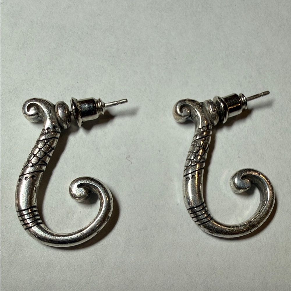 Brighton silver swirl earrings